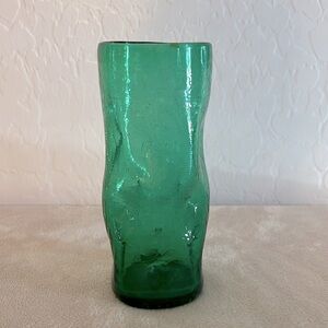 Blenko Crackle Glass Vase ~7x3 Artisan Made
